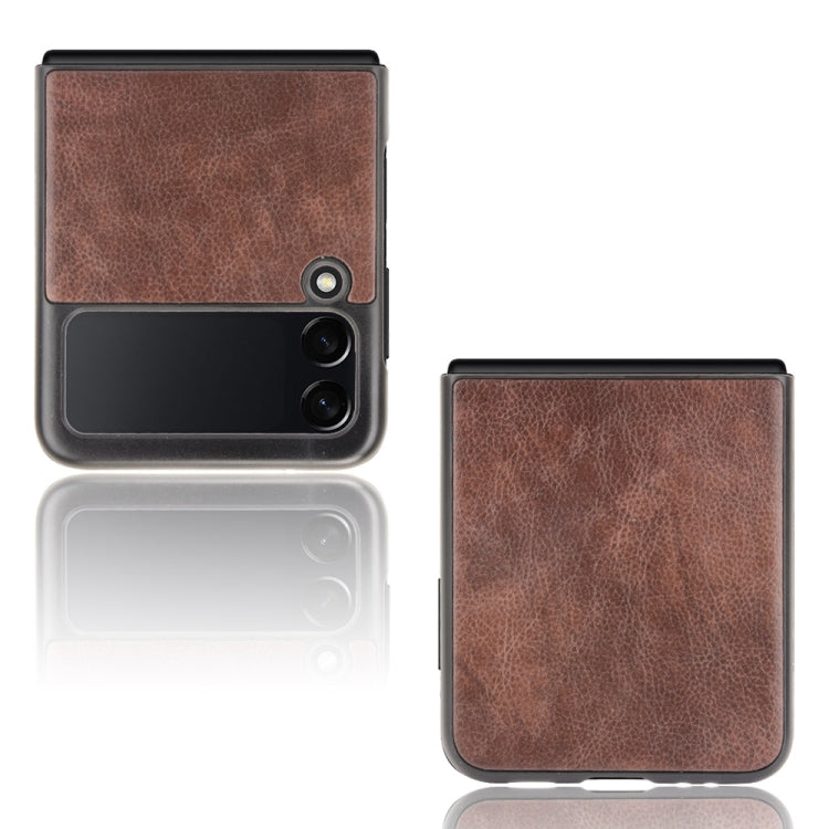For Samsung Galaxy Z Flip3 5G Shockproof Litchi Texture PC + PU Case