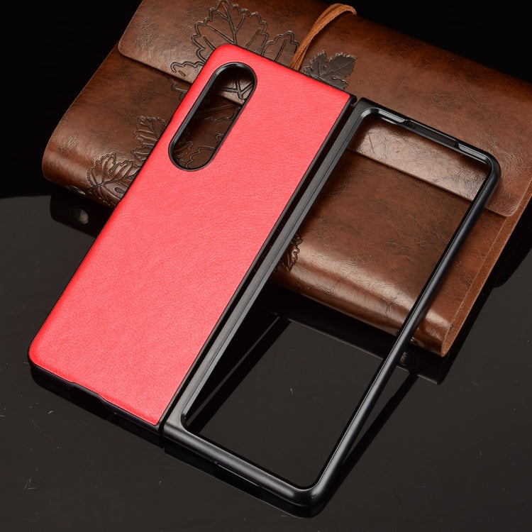 For Samsung Galaxy Z Fold3 5G Shockproof Litchi Texture PC + PU Case