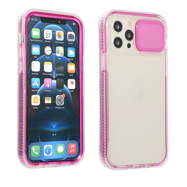 For iPhone 12 Sliding Camera Cover Design Shockproof TPU Frame + Clear PC Case