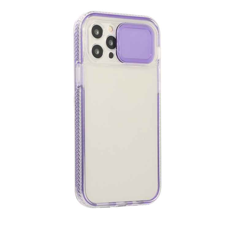 For iPhone 12 Sliding Camera Cover Design Shockproof TPU Frame + Clear PC Case