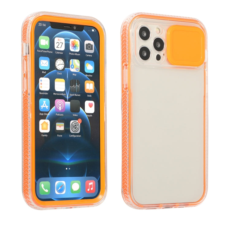 For iPhone 12 Pro Sliding Camera Cover Design Shockproof TPU Frame + Clear PC Case