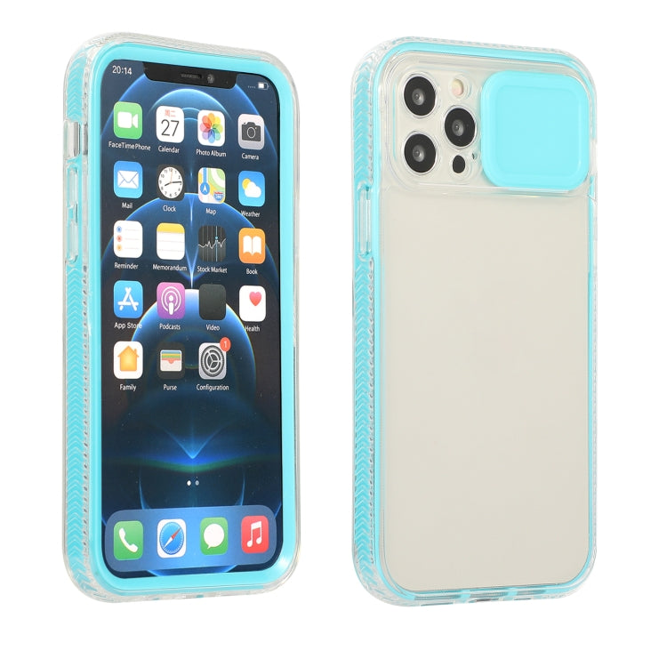 For iPhone 12 Pro Max Sliding Camera Cover Design Shockproof TPU Frame + Clear PC Case