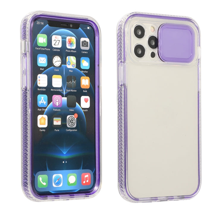 For iPhone 11 Sliding Camera Cover Design Shockproof TPU Frame + Clear PC Case
