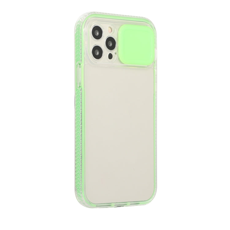For iPhone 11 Sliding Camera Cover Design Shockproof TPU Frame + Clear PC Case