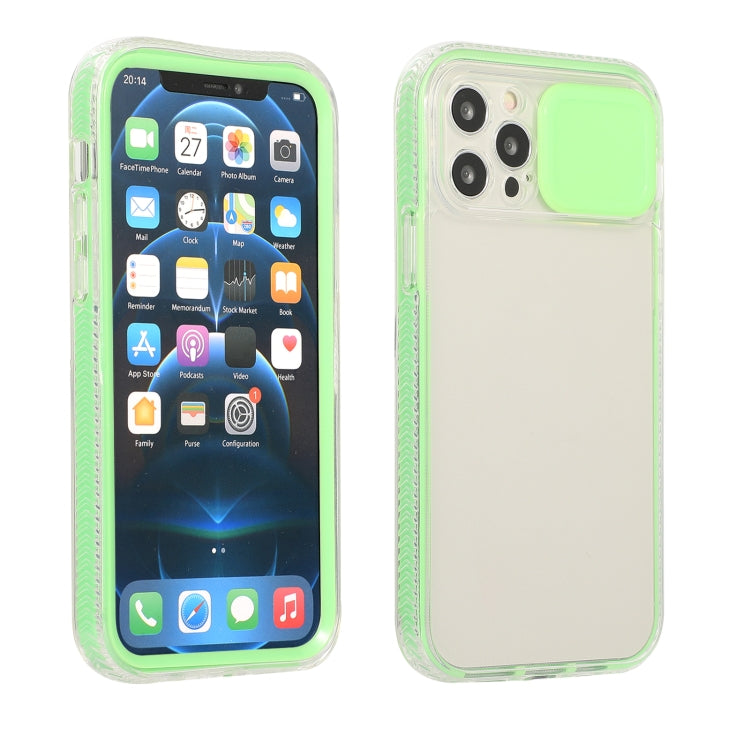 For iPhone 11 Pro Max Sliding Camera Cover Design Shockproof TPU Frame + Clear PC Case