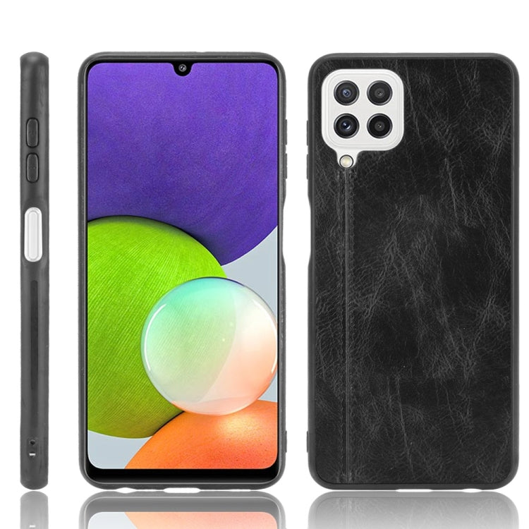 For Samsung Galaxy A22 4G Shockproof Sewing Cow Pattern Skin PC + PU + TPU Case