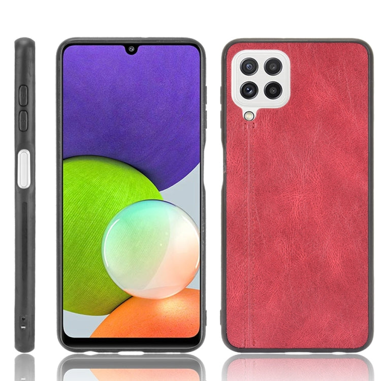 For Samsung Galaxy A22 4G Shockproof Sewing Cow Pattern Skin PC + PU + TPU Case
