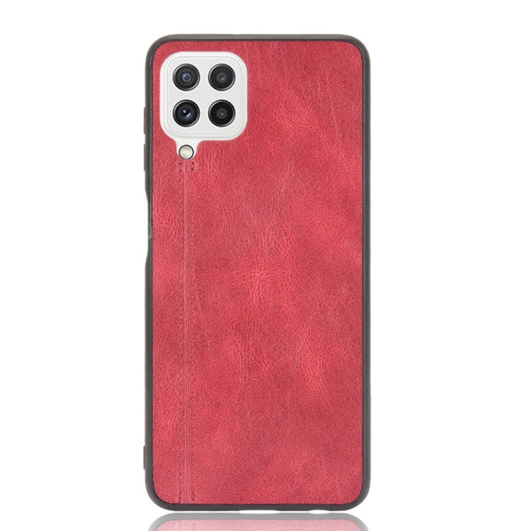For Samsung Galaxy A22 4G Shockproof Sewing Cow Pattern Skin PC + PU + TPU Case