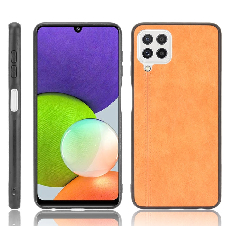 For Samsung Galaxy A22 4G Shockproof Sewing Cow Pattern Skin PC + PU + TPU Case