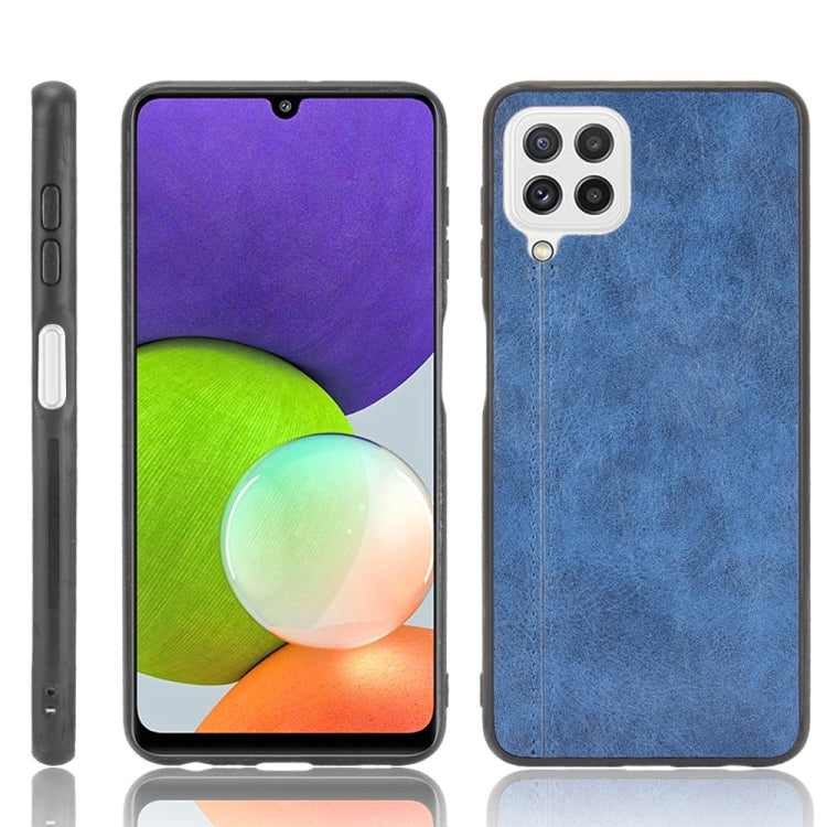 For Samsung Galaxy A22 4G Shockproof Sewing Cow Pattern Skin PC + PU + TPU Case