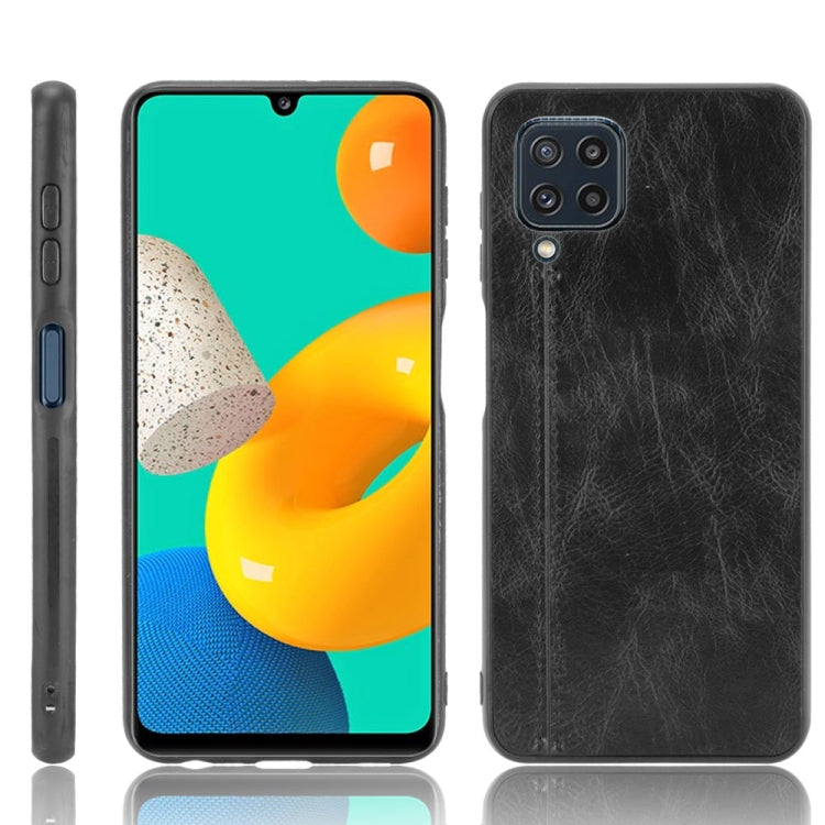 For Samsung Galaxy M32 4G Shockproof Sewing Cow Pattern Skin PC + PU + TPU Case