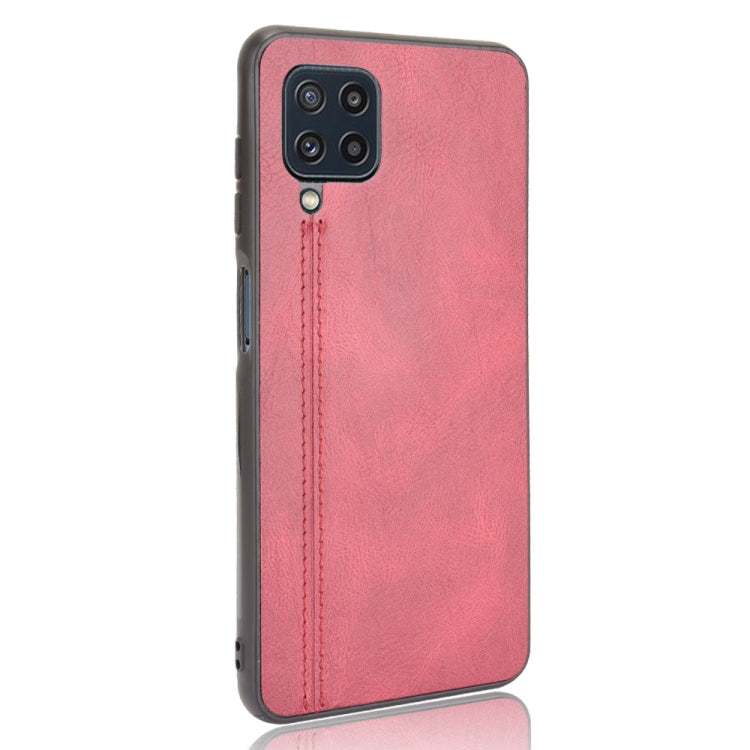 For Samsung Galaxy M32 4G Shockproof Sewing Cow Pattern Skin PC + PU + TPU Case