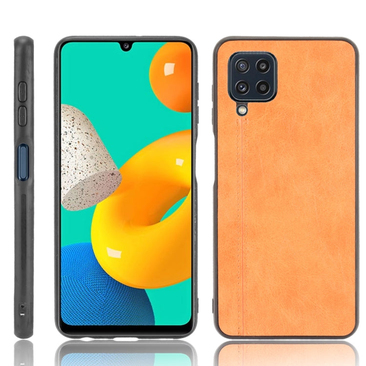 For Samsung Galaxy M32 4G Shockproof Sewing Cow Pattern Skin PC + PU + TPU Case