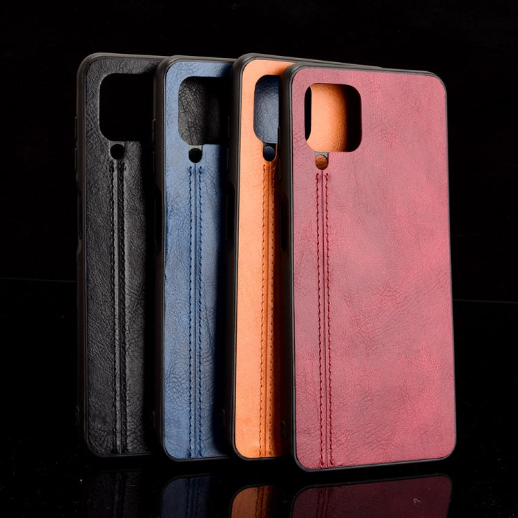 For Samsung Galaxy M32 4G Shockproof Sewing Cow Pattern Skin PC + PU + TPU Case