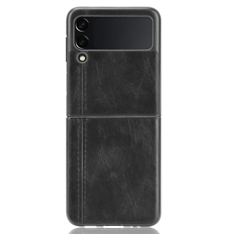 For Samsung Galaxy Z Flip3 5G Shockproof Sewing Cow Pattern Skin PC + PU + TPU Case