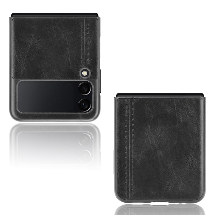 For Samsung Galaxy Z Flip3 5G Shockproof Sewing Cow Pattern Skin PC + PU + TPU Case