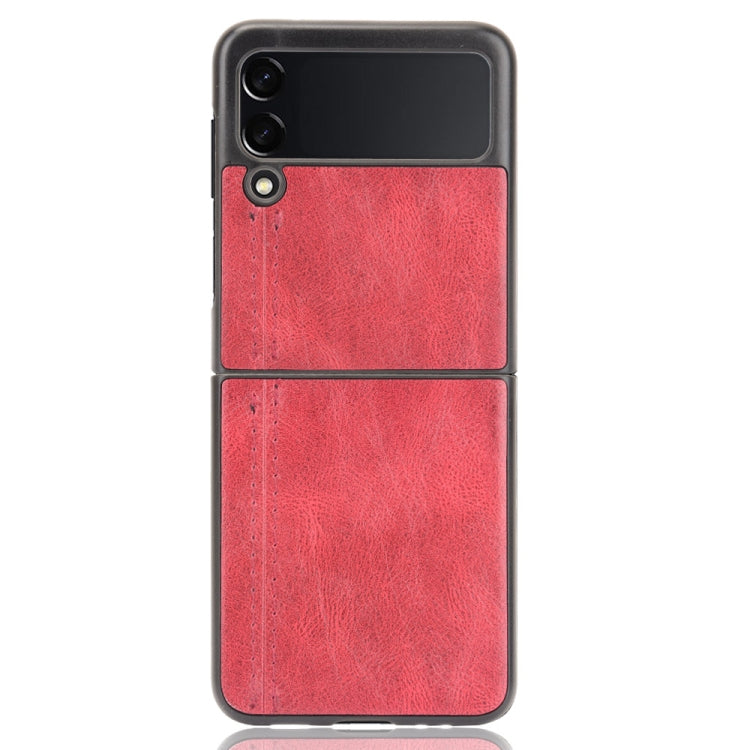 For Samsung Galaxy Z Flip3 5G Shockproof Sewing Cow Pattern Skin PC + PU + TPU Case