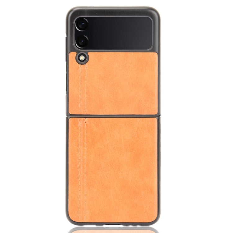 For Samsung Galaxy Z Flip3 5G Shockproof Sewing Cow Pattern Skin PC + PU + TPU Case