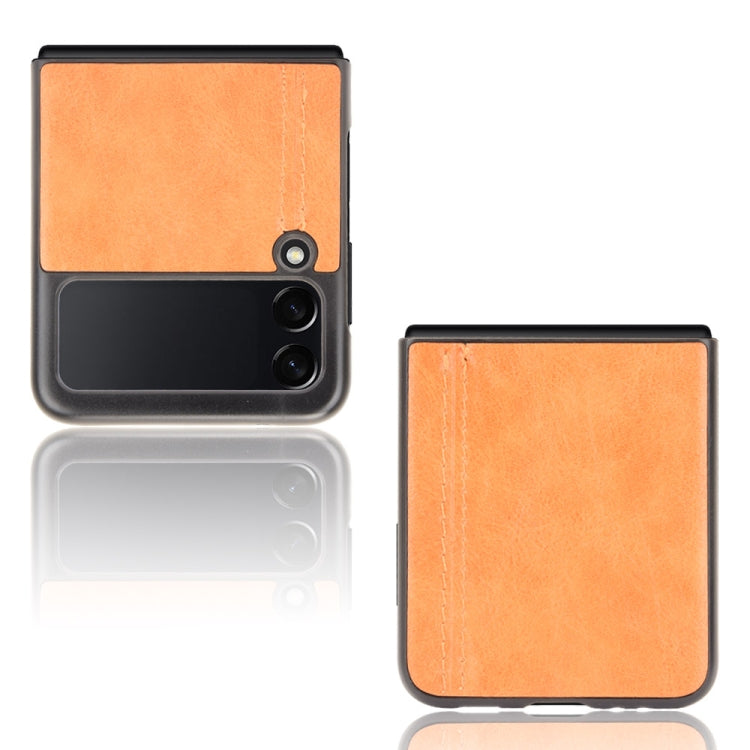 For Samsung Galaxy Z Flip3 5G Shockproof Sewing Cow Pattern Skin PC + PU + TPU Case