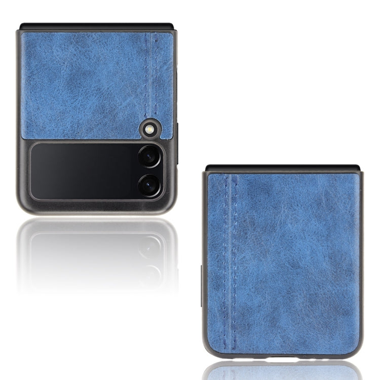 For Samsung Galaxy Z Flip3 5G Shockproof Sewing Cow Pattern Skin PC + PU + TPU Case