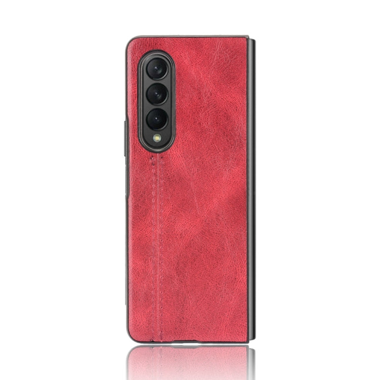 For Samsung Galaxy Z Fold3 5G Shockproof Sewing Cow Pattern Skin PC + PU + TPU Case