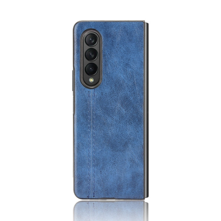 For Samsung Galaxy Z Fold3 5G Shockproof Sewing Cow Pattern Skin PC + PU + TPU Case