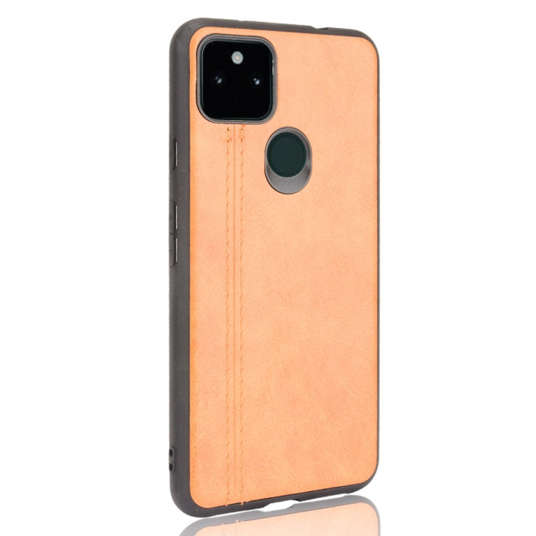 For Google Pixel 5a 5G Shockproof Sewing Cow Pattern Skin PC + PU + TPU Case