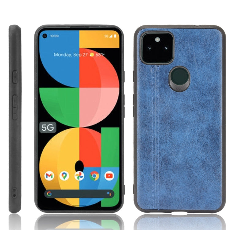 For Google Pixel 5a 5G Shockproof Sewing Cow Pattern Skin PC + PU + TPU Case