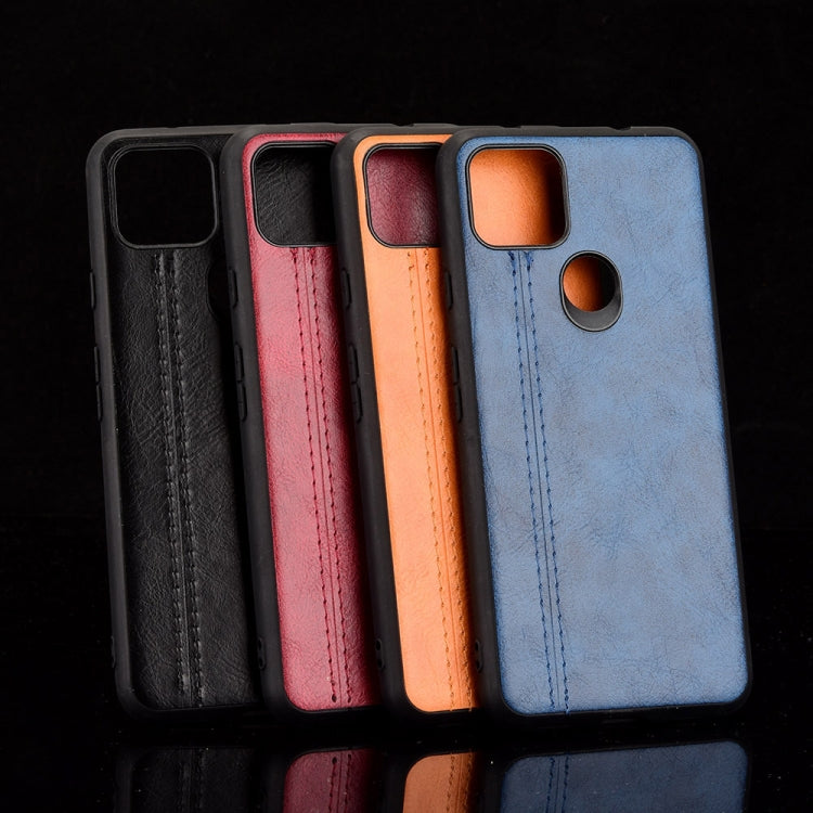 For Google Pixel 5a 5G Shockproof Sewing Cow Pattern Skin PC + PU + TPU Case