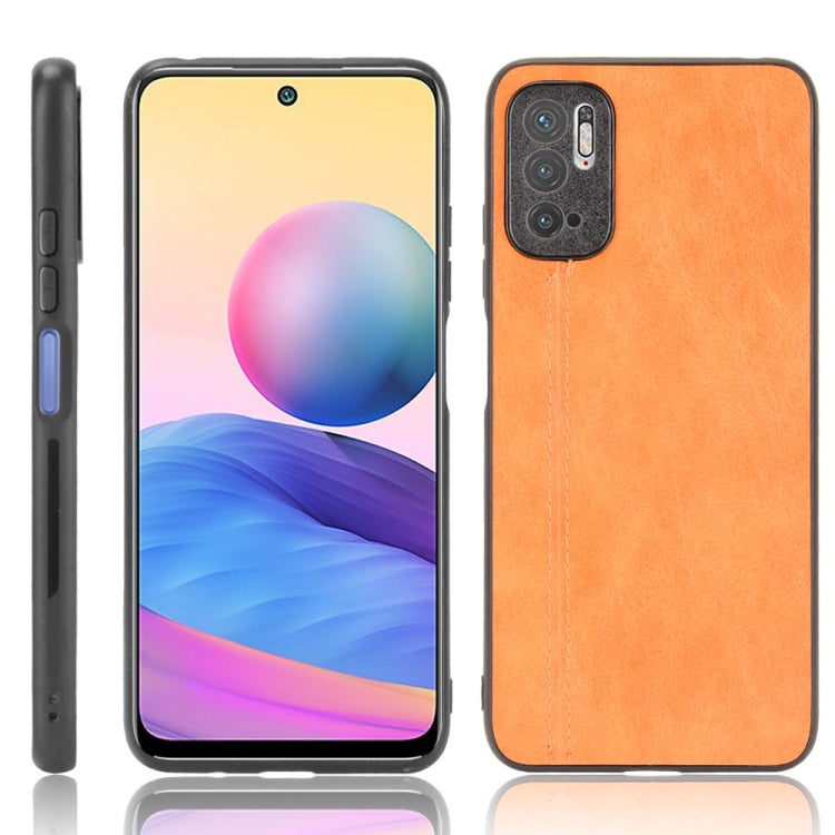 For Xiaomi Redmi Note 10T 5G / Note 10 5G Shockproof Sewing Cow Pattern Skin PC + PU + TPU Case