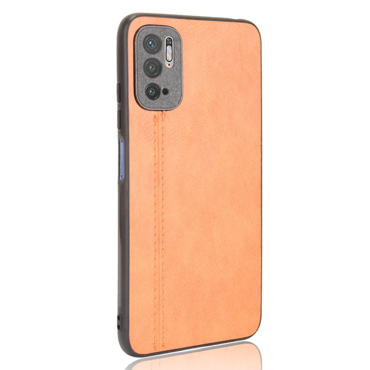 For Xiaomi Redmi Note 10T 5G / Note 10 5G Shockproof Sewing Cow Pattern Skin PC + PU + TPU Case