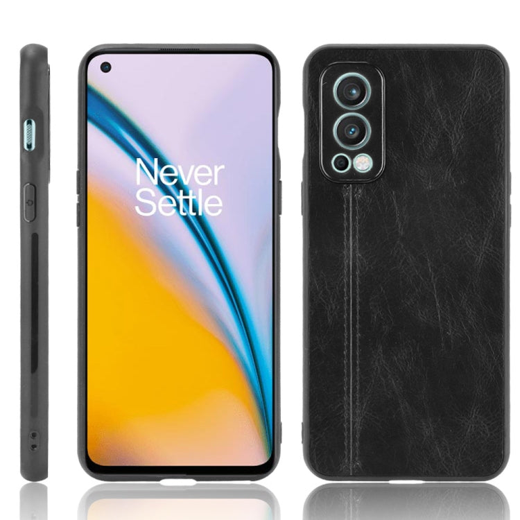 For OnePlus Nord 2 5G Shockproof Sewing Cow Pattern Skin PC + PU + TPU Case