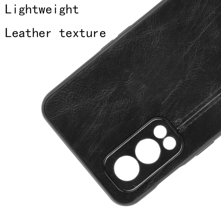 For OnePlus Nord 2 5G Shockproof Sewing Cow Pattern Skin PC + PU + TPU Case