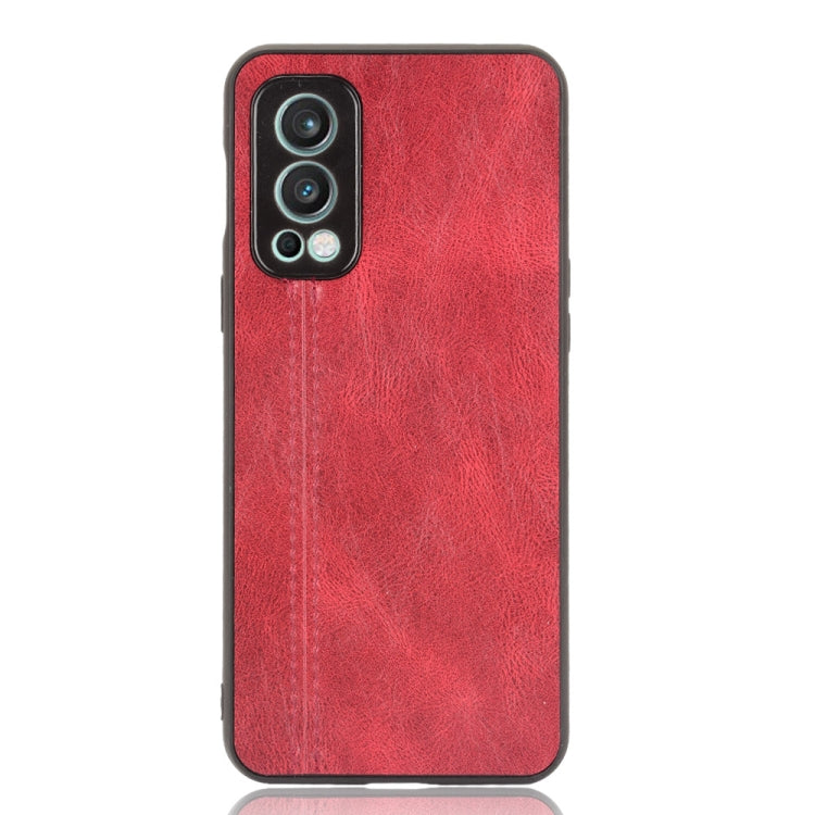 For OnePlus Nord 2 5G Shockproof Sewing Cow Pattern Skin PC + PU + TPU Case