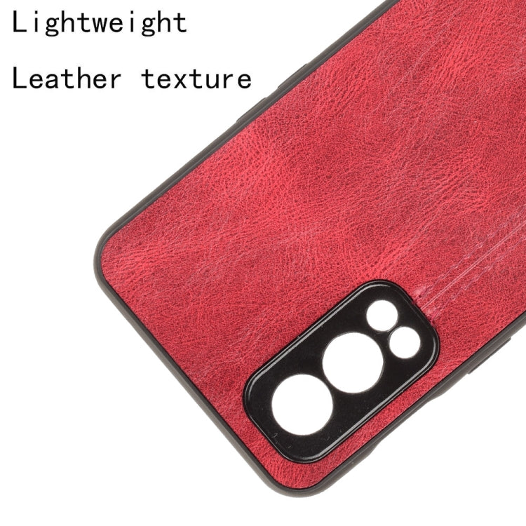 For OnePlus Nord 2 5G Shockproof Sewing Cow Pattern Skin PC + PU + TPU Case
