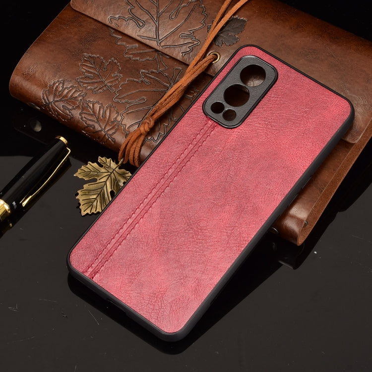 For OnePlus Nord 2 5G Shockproof Sewing Cow Pattern Skin PC + PU + TPU Case