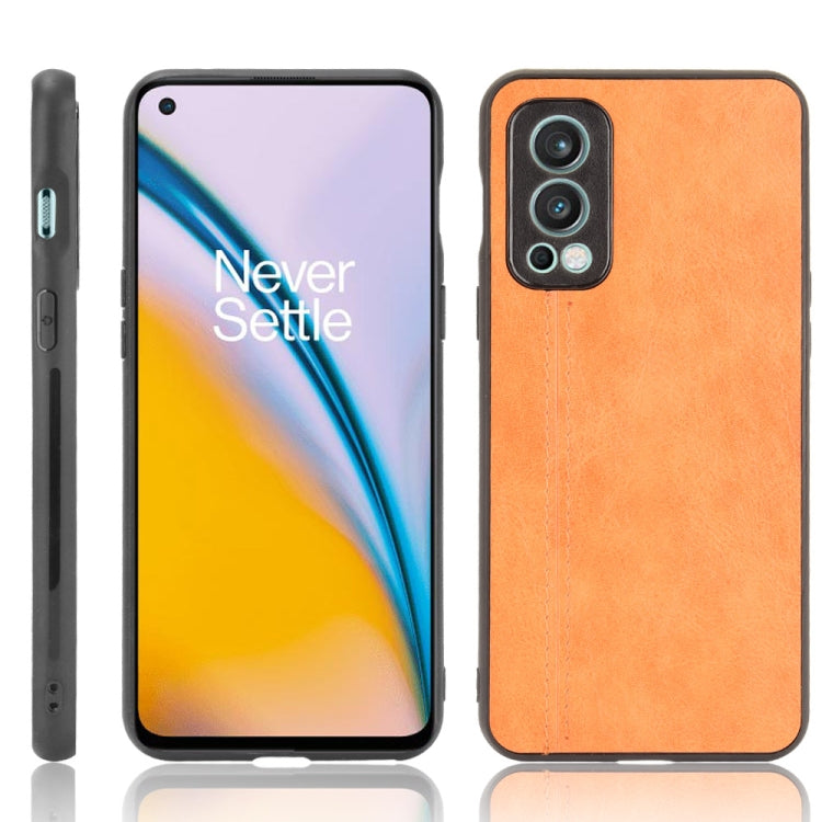 For OnePlus Nord 2 5G Shockproof Sewing Cow Pattern Skin PC + PU + TPU Case