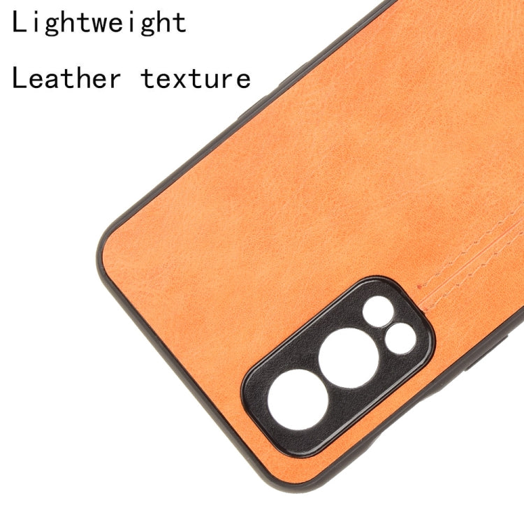 For OnePlus Nord 2 5G Shockproof Sewing Cow Pattern Skin PC + PU + TPU Case