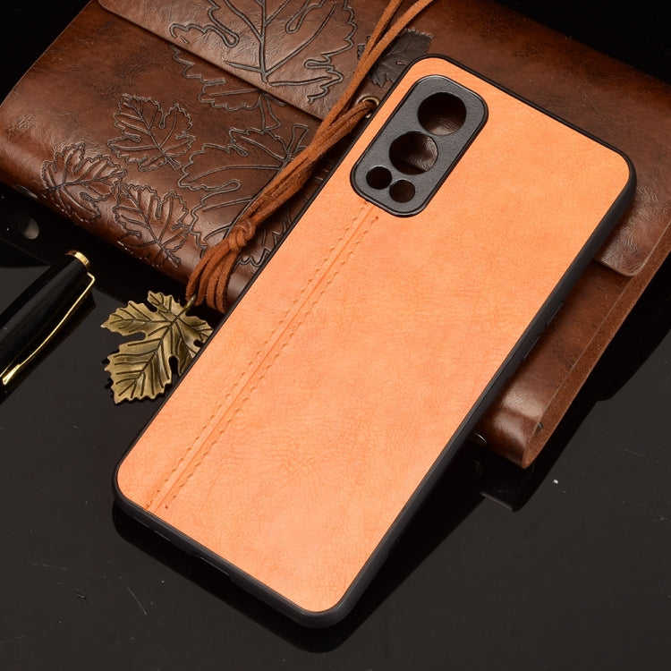For OnePlus Nord 2 5G Shockproof Sewing Cow Pattern Skin PC + PU + TPU Case