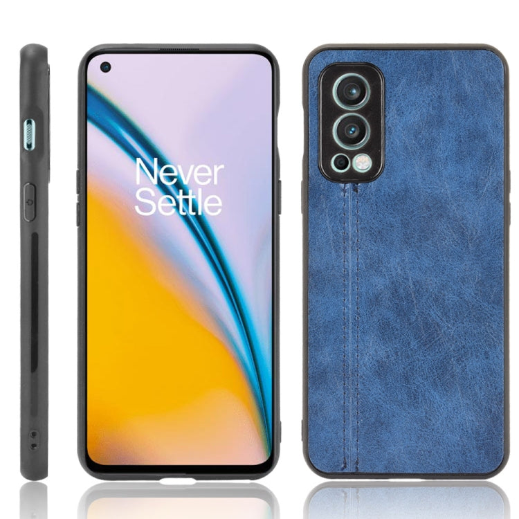 For OnePlus Nord 2 5G Shockproof Sewing Cow Pattern Skin PC + PU + TPU Case