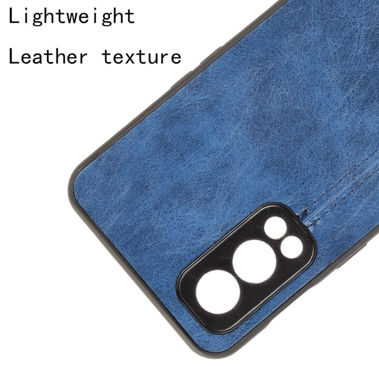 For OnePlus Nord 2 5G Shockproof Sewing Cow Pattern Skin PC + PU + TPU Case