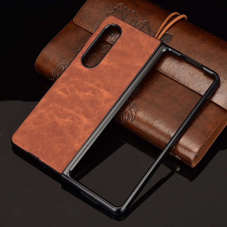 For Samsung Galaxy Z Fold3 5G Shockproof Sheep Skin PC + PU + TPU Case