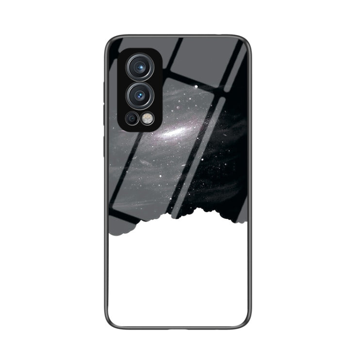 For OnePlus Nord 2 5G Starry Sky Painted Tempered Glass TPU Shockproof Protective Case