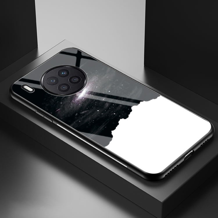 For Huawei Nova 8i Starry Sky Painted Tempered Glass TPU Shockproof Protective Case