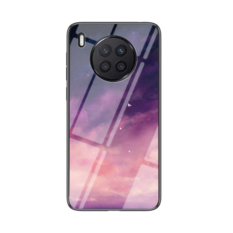 For Huawei Nova 8i Starry Sky Painted Tempered Glass TPU Shockproof Protective Case