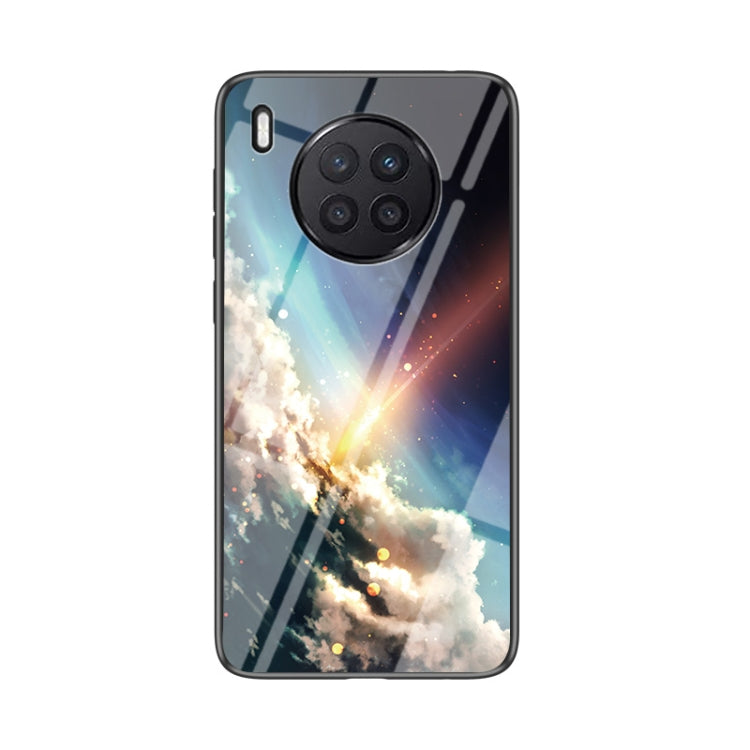 For Huawei Nova 8i Starry Sky Painted Tempered Glass TPU Shockproof Protective Case