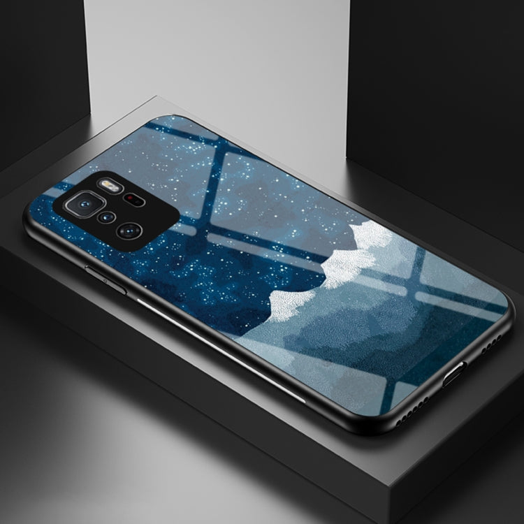For Xiaomi Poco X3 GT Starry Sky Painted Tempered Glass TPU Shockproof Protective Case