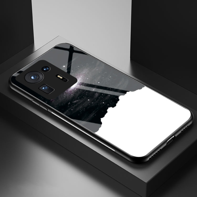 For Xiaomi Mi Mix 4 Starry Sky Painted Tempered Glass TPU Shockproof Protective Case