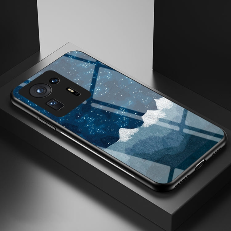 For Xiaomi Mi Mix 4 Starry Sky Painted Tempered Glass TPU Shockproof Protective Case