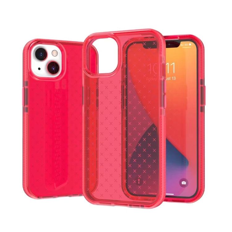 For iPhone 13 Check Pattern Two-color TPU Protective Case